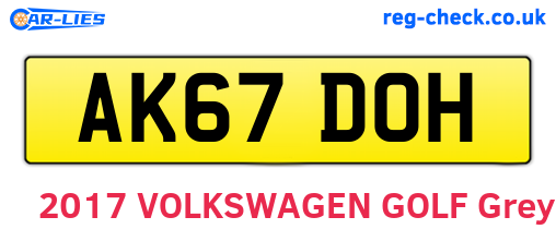 AK67DOH are the vehicle registration plates.