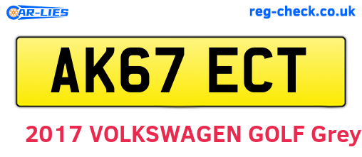 AK67ECT are the vehicle registration plates.