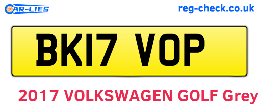 BK17VOP are the vehicle registration plates.