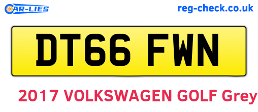 DT66FWN are the vehicle registration plates.