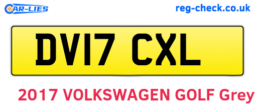 DV17CXL are the vehicle registration plates.