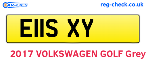 E11SXY are the vehicle registration plates.