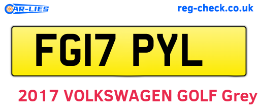 FG17PYL are the vehicle registration plates.
