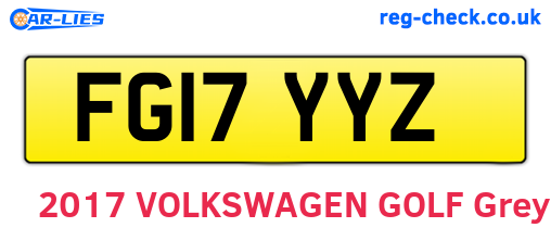 FG17YYZ are the vehicle registration plates.