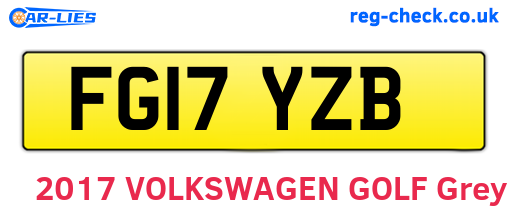FG17YZB are the vehicle registration plates.