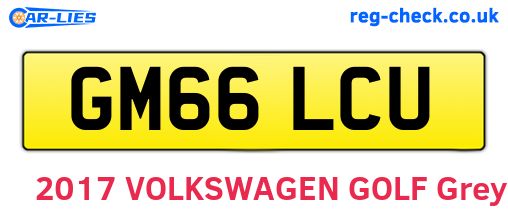 GM66LCU are the vehicle registration plates.