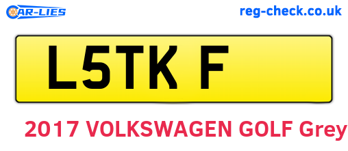 L5TKF are the vehicle registration plates.
