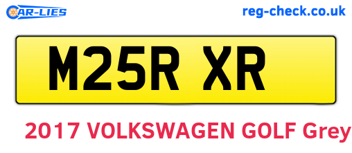 M25RXR are the vehicle registration plates.