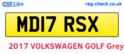 MD17RSX are the vehicle registration plates.