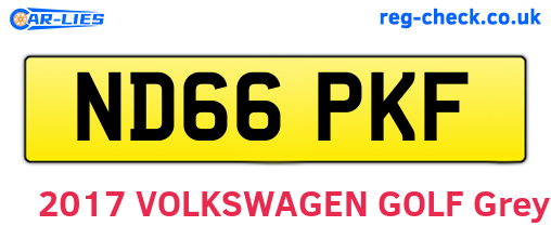 ND66PKF are the vehicle registration plates.