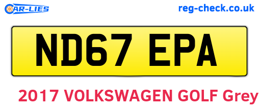 ND67EPA are the vehicle registration plates.
