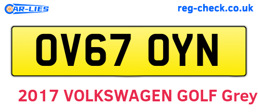 OV67OYN are the vehicle registration plates.