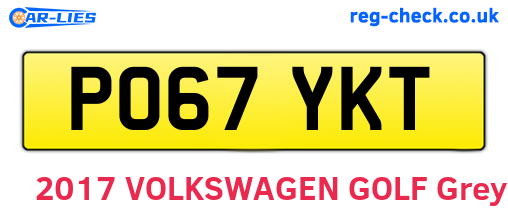 PO67YKT are the vehicle registration plates.