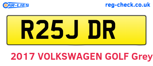 R25JDR are the vehicle registration plates.