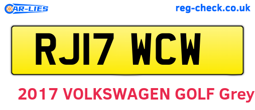 RJ17WCW are the vehicle registration plates.