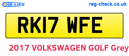 RK17WFE are the vehicle registration plates.