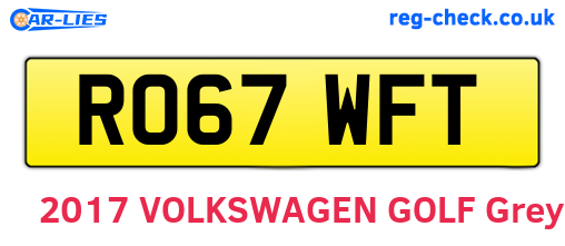 RO67WFT are the vehicle registration plates.