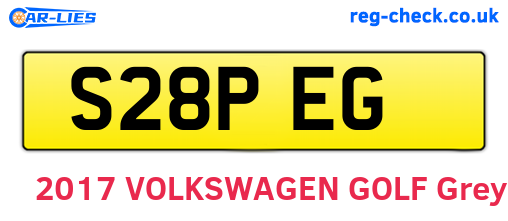 S28PEG are the vehicle registration plates.
