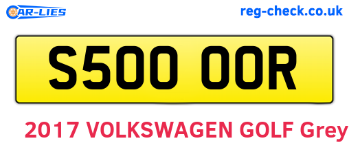 S500OOR are the vehicle registration plates.