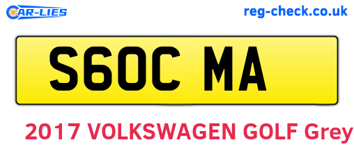 S60CMA are the vehicle registration plates.