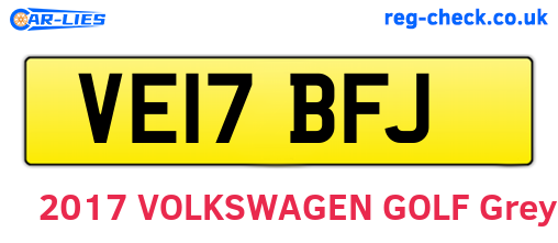 VE17BFJ are the vehicle registration plates.