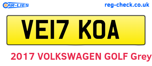 VE17KOA are the vehicle registration plates.
