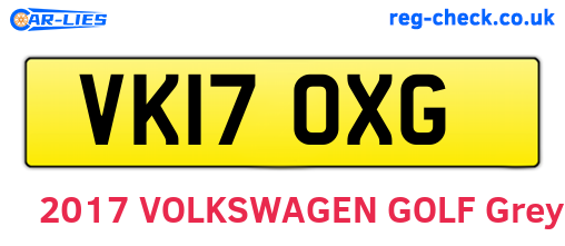 VK17OXG are the vehicle registration plates.