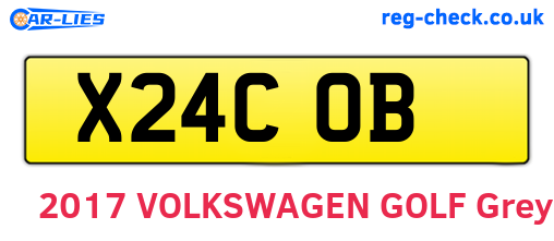 X24COB are the vehicle registration plates.