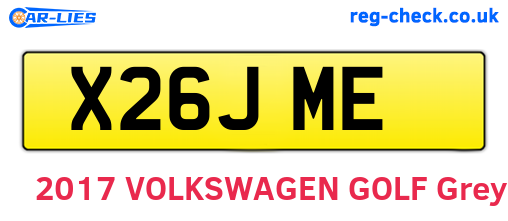 X26JME are the vehicle registration plates.