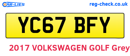 YC67BFY are the vehicle registration plates.