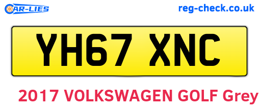 YH67XNC are the vehicle registration plates.