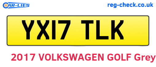 YX17TLK are the vehicle registration plates.