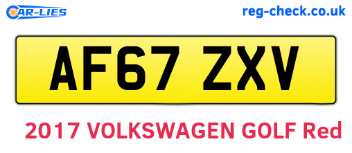AF67ZXV are the vehicle registration plates.