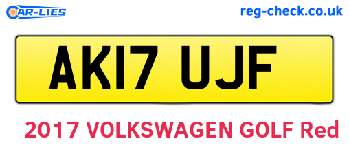 AK17UJF are the vehicle registration plates.