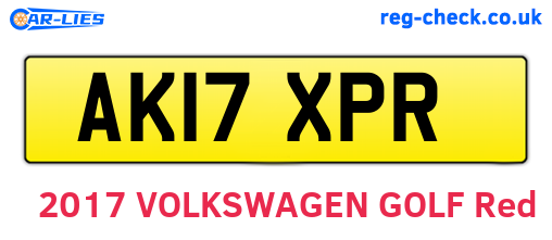 AK17XPR are the vehicle registration plates.