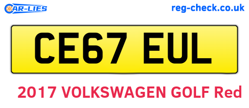 CE67EUL are the vehicle registration plates.