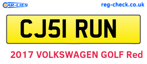 CJ51RUN are the vehicle registration plates.