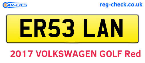 ER53LAN are the vehicle registration plates.