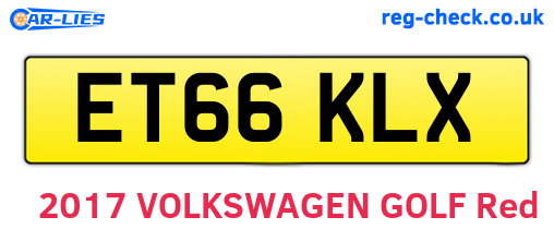 ET66KLX are the vehicle registration plates.