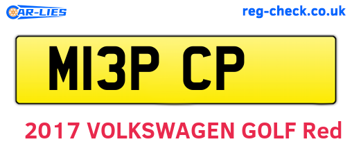 M13PCP are the vehicle registration plates.