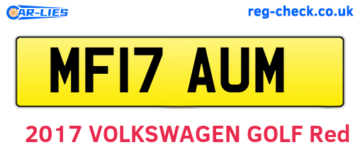 MF17AUM are the vehicle registration plates.