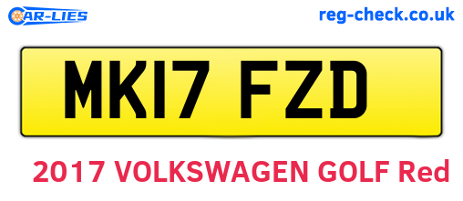 MK17FZD are the vehicle registration plates.