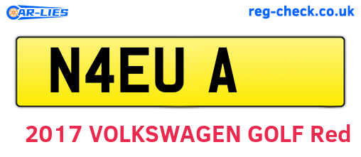 N4EUA are the vehicle registration plates.