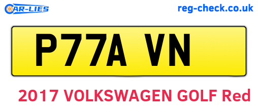 P77AVN are the vehicle registration plates.