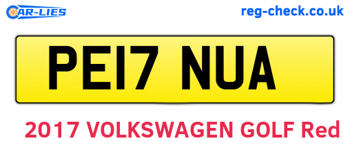 PE17NUA are the vehicle registration plates.