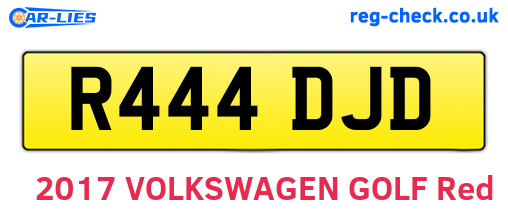 R444DJD are the vehicle registration plates.