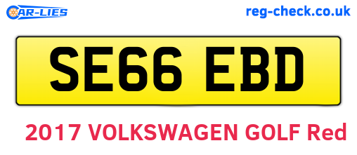 SE66EBD are the vehicle registration plates.