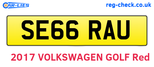 SE66RAU are the vehicle registration plates.