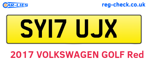 SY17UJX are the vehicle registration plates.