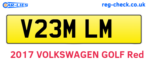 V23MLM are the vehicle registration plates.